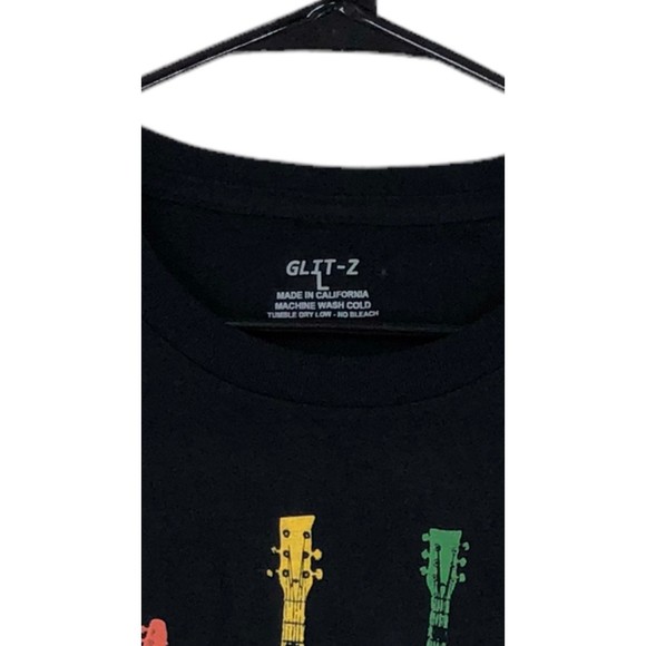 Electric Guitars In a Drip Art Collage T-Shirt; Musician Themed, Musical Art L - Picture 5 of 5